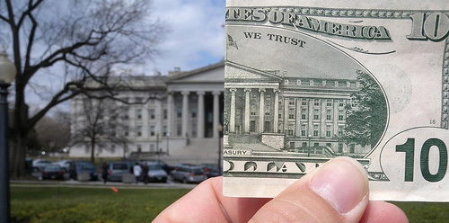 $10 bill folded U.S. Treasury - COOL!