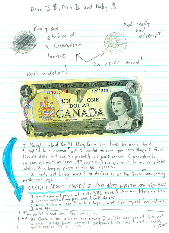 Canadian money love - front