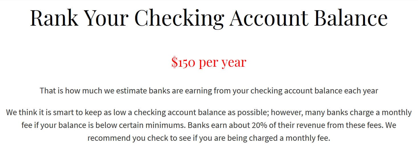 checking account balance ranking