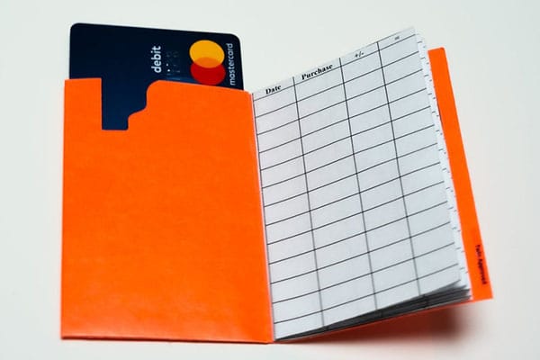 debit card sleeve ledger