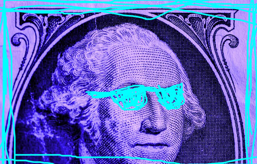 neon dollar bill shades