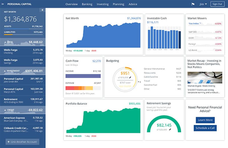 personal capital dashboard