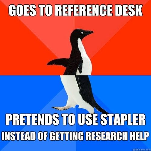 reference desk penguin meme