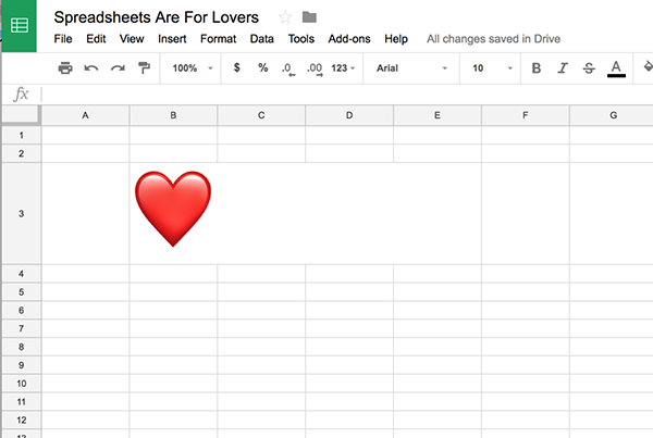 spreadsheets are for lovers