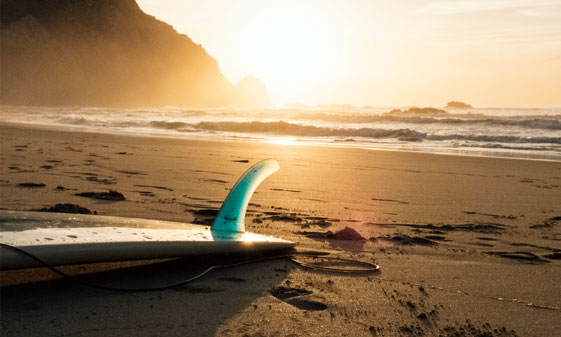 surfboard sunset